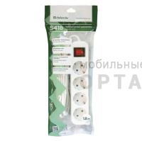 Удлинитель DEFENDER S418, 4 гнезда, с заземлением, 1,8 м., выключатель (1/30) Удлинитель DEFENDER S418, 4 гнезда, с заземлением, 1,8 м., выключатель (1/30)