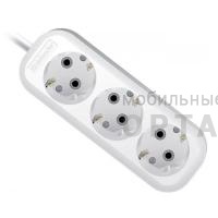 Удлинитель DEFENDER R330 3 гнезда, 10 метров, 16А/3500Вт, с заземлением, ПВС 3х1,0мм, белый (1/20)