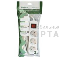 Удлинитель DEFENDER S330, 3 гнезда, с заземлением, 3,0 м., выключатель (1/30) Удлинитель DEFENDER S330, 3 гнезда, с заземлением, 3,0 м., выключатель (1/30)