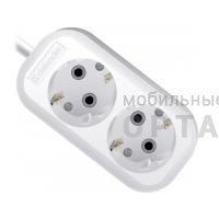 Удлинитель DEFENDER R320 2 гнезда, 3 метра, 16А/3500Вт, с заземлением, ПВС 3х1,0мм, белый (1/40) Удлинитель DEFENDER R320 2 гнезда, 3 метра, 16А/3500Вт, с заземлением, ПВС 3х1,0мм, белый (1/40)