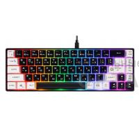 Клавиатура проводная игровая DEFENDER Aris GK-349 RU,68кн+FN,радуж,1.5м, белый/черный (1/20)