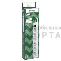 Сетевой фильтр DEFENDER DFS155, 6 розеток, белый, 5 м. (1/30)