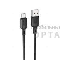 Кабель Usb to Micro BOROFONE BX113 Lenny, 2.0м, 2.4A, силикон, цвет: чёрный (1/360)
