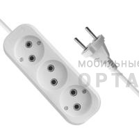 Удлинитель DEFENDER B230 3 гнезда, 10 метров, 10А/2200Вт, без заземления, ПВС 2х1,0мм, белый (1/20)