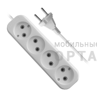 Удлинитель DEFENDER B240 4 гнезда, 3 метра, 10А/2200Вт, без заземления, ПВС 2х1,0мм, белый (1/40) Удлинитель DEFENDER B240 4 гнезда, 3 метра, 10А/2200Вт, без заземления, ПВС 2х1,0мм, белый (1/40)