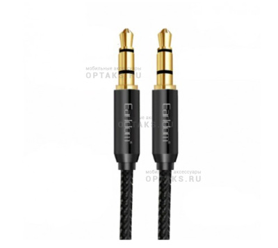 Кабель AUX, Jack 3,5mm(m)-Jack 3,5mm(f) Earldom ET-AUX02, 1m, черный