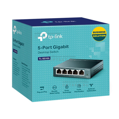 Коммутатор TP-LINK TL-SG105, 5 портов, 802.3/802.3u/ 802.3ab/ 802.3x, до 1000 Мбит/с