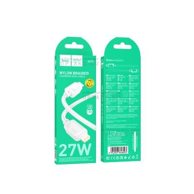 Кабель Type-C to Lightning HOCO X113 Beneficio, 1m, 3A, PD 27W,  белый