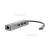 Кабель-концентратор USB 3.1 Type-Cm --> RJ-45+3port USB3.0(f)  Aluminum Shell VCOM <DH311A> (1/150)